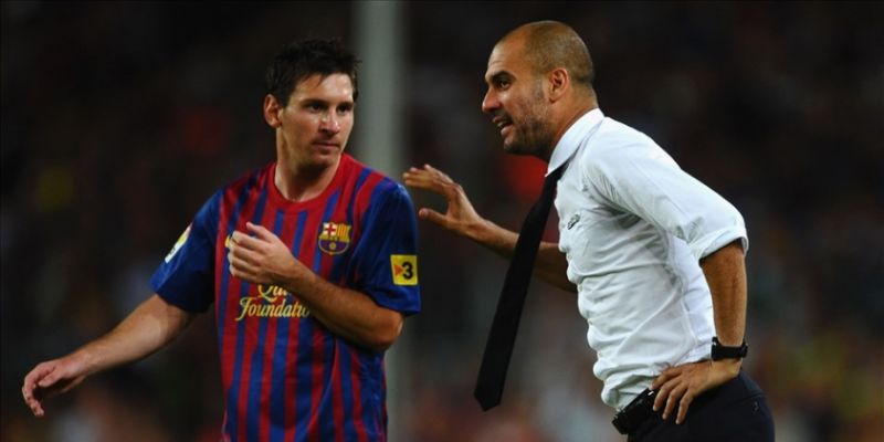 Pep Guardiola và Lionel Messi